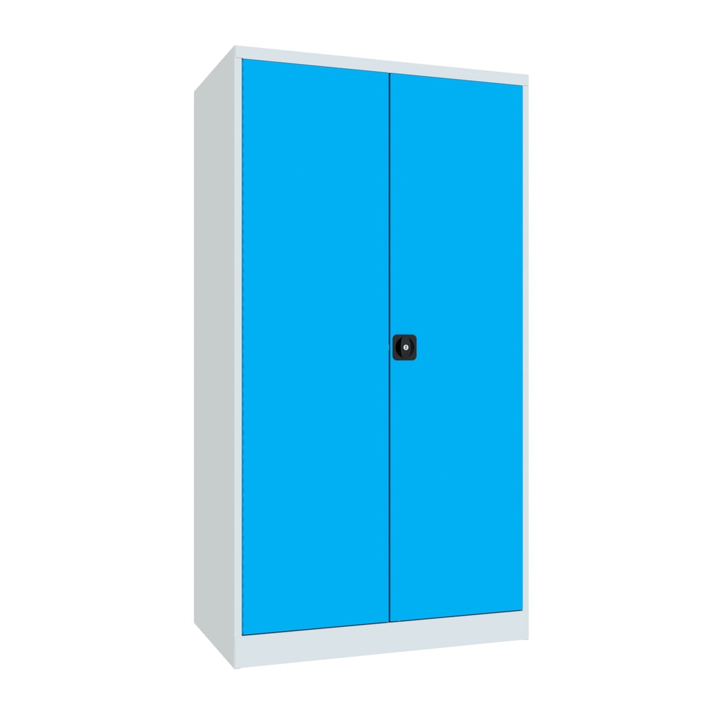 Zwarelastkast PAVOY Premium met middenwand, 8 legborden, lichtblauw, lichtgrijs Product afbeelding: Zwarelastkast PAVOY Premium met middenwand, 8 legborden, lichtblauw, lichtgrijs