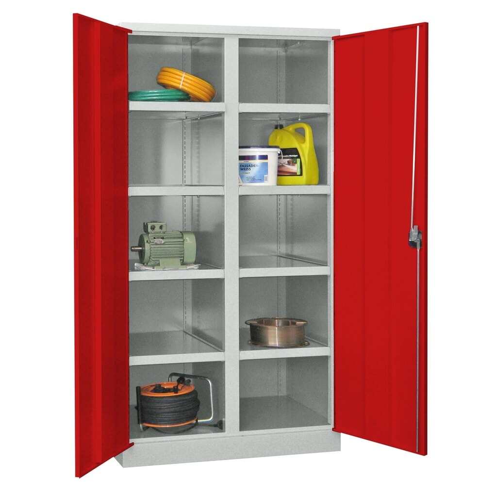 Zwarelastkast PAVOY Premium met middenwand, 8 legborden, hemelsblauw, lichtgrijs Product afbeelding: Zwarelastkast PAVOY Premium met middenwand, 8 legborden, hemelsblauw, lichtgrijs