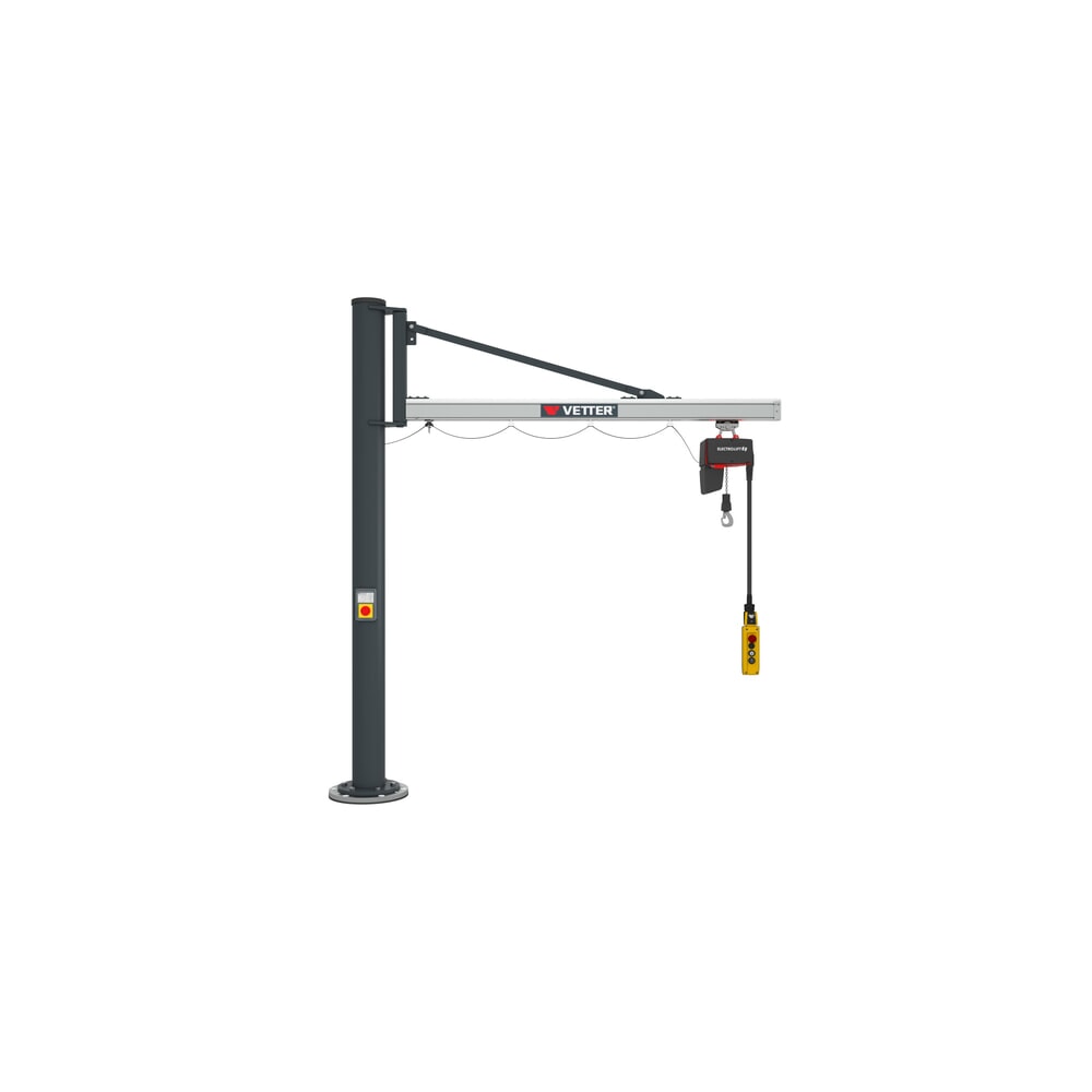 Productafbeelding nr. 1: Zwenkkraan VETTER® incl. elektrische takel LIFTKET, kolomuitvoering, reikwijdte 2.900 mm, draagvermogen 125 kg