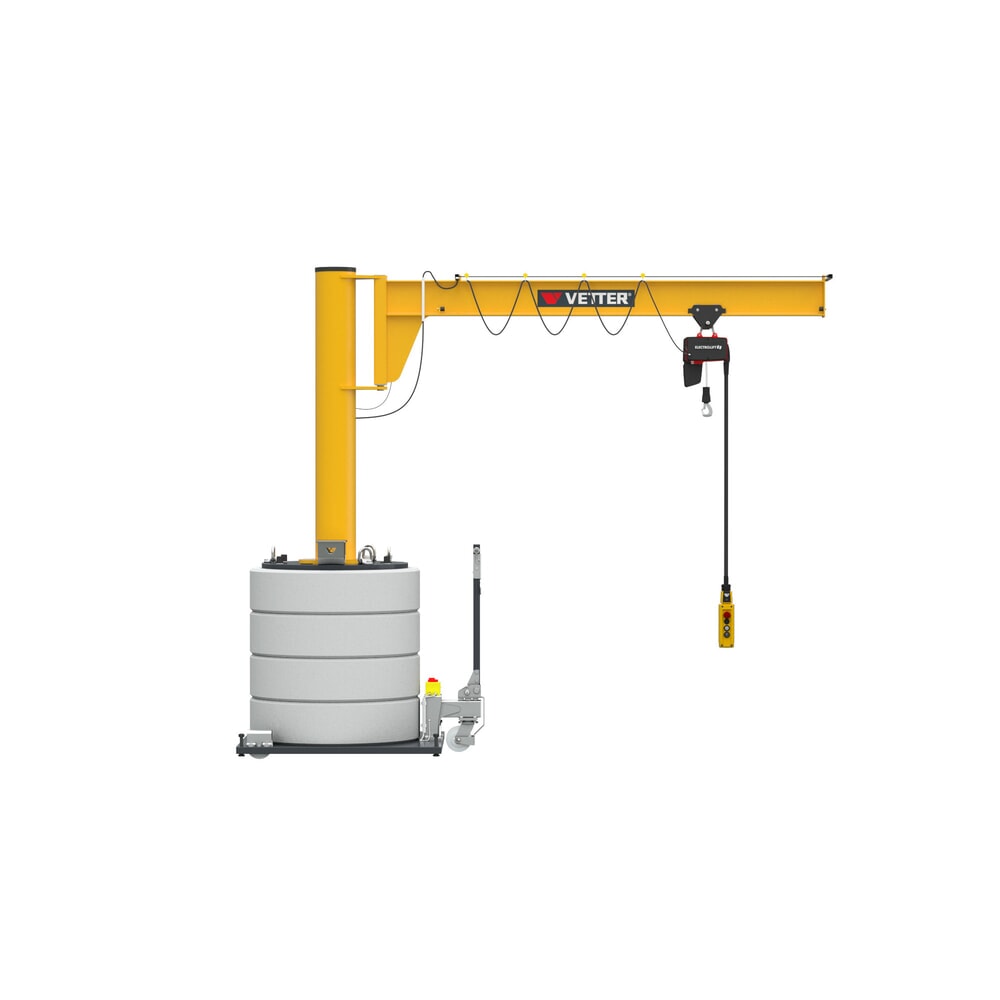Product afbeelding: Zwenkkraan VETTER® incl. elektrische takel LIFTKET, 270° zwenkbereik, reikwijdte 3.000 mm, draagvermogen 125 kg