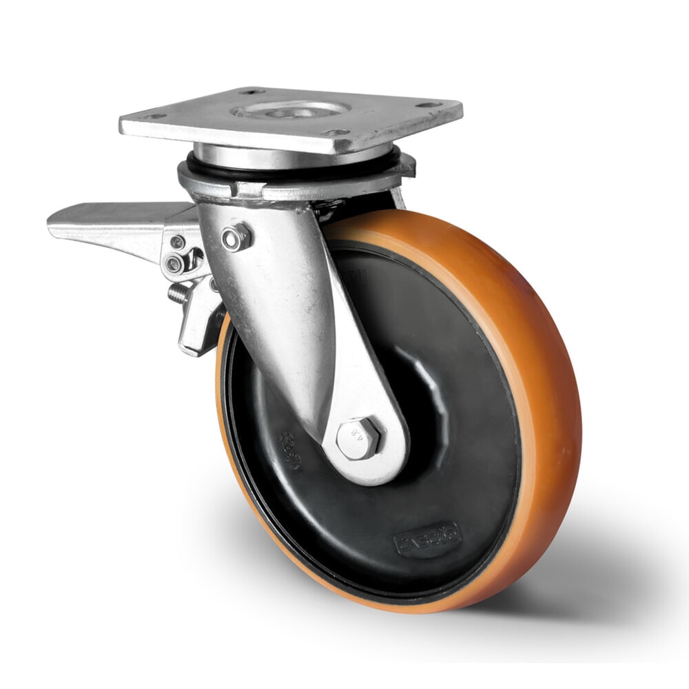 Product afbeelding: Zwenkwiel met voorlopende volledige vastzetrem ø 125 mm serie Z4U5 dubbele kogellager