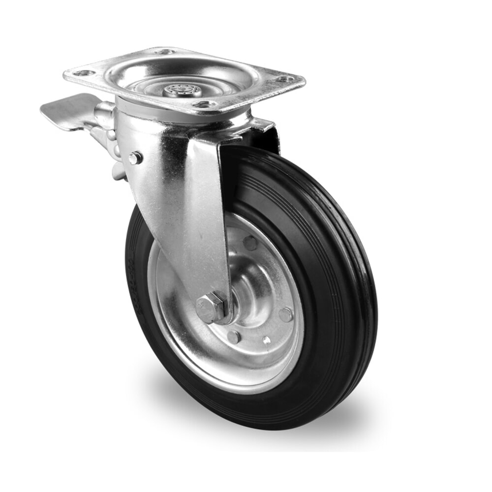 Product afbeelding: Zwenkwiel met voorlopende volledige vastzetrem ø 200 mm serie SBS4 rollager