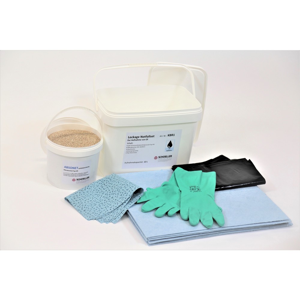 Productafbeelding nr. 2: Noodbox voor lekkages, olie, absorptievermogen 12 l, blauw