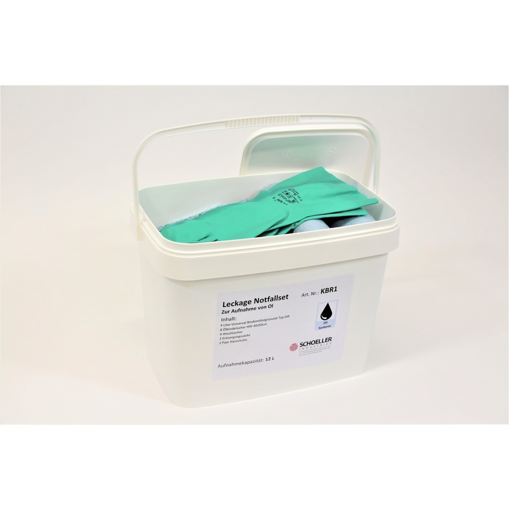 Product afbeelding: Noodbox voor lekkages, olie, absorptievermogen 12 l, blauw