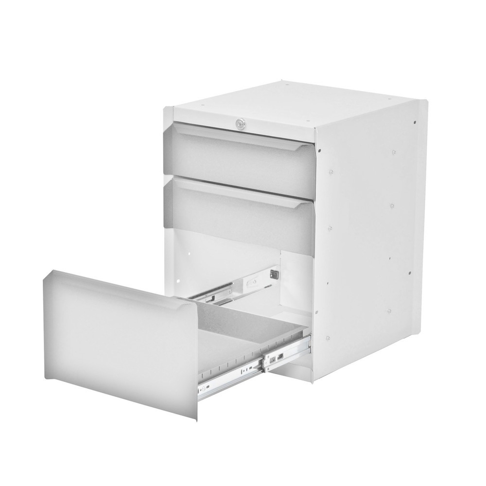 Produktabbildung Nr. 1: Onderbouwkast met 3 lades voor werkpleksysteem tafel, hxbxd 500 x 370 x 400 mm, venstergrijs