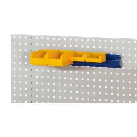 Productafbeelding nr. 1: Ophangrail RAU voor geperforeerde plaat, voor de opname van magazijnbakken, hxbxd 65 x 450 x 20 mm