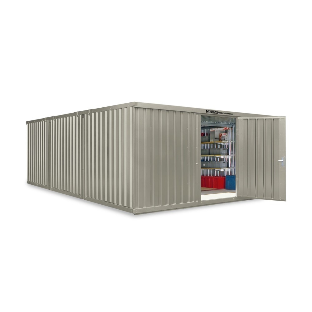Produktabbildung Nr. 1: Opslagcontainer combinatie, 3 modules, hxbxd 2.150 x 5.080 x 6.520 mm, voorgemonteerd, houten bodem, gelakt, grijswit