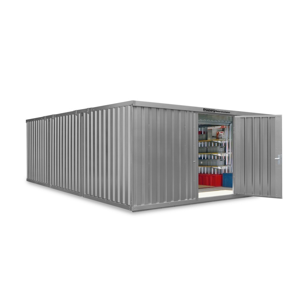 Produktabbildung Nr. 1: Opslagcontainer combinatie, 3 modules, hxbxd 2.150 x 5.080 x 6.520 mm, voorgemonteerd, houten bodem, gelakt, lichtgrijs