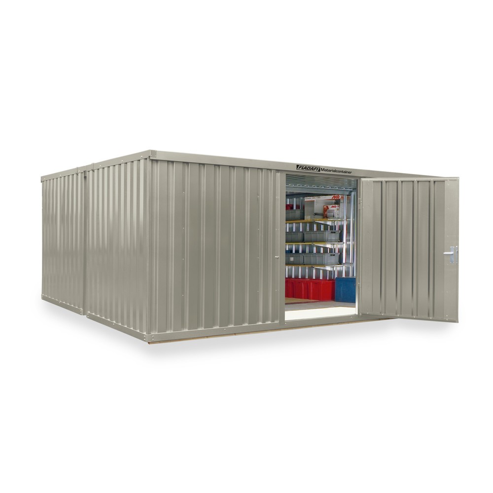 Produktabbildung Nr. 1: Opslagcontainer combinatie, 2 modules, hxbxd 2.150 x 5.080 x 4.340 mm, voorgemonteerd, houten bodem, gelakt, grijswit