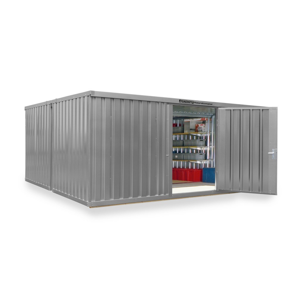 Produktabbildung Nr. 1: Opslagcontainer combinatie, 2 modules, hxbxd 2.150 x 5.080 x 4.340 mm, voorgemonteerd, houten bodem, gelakt, lichtgrijs