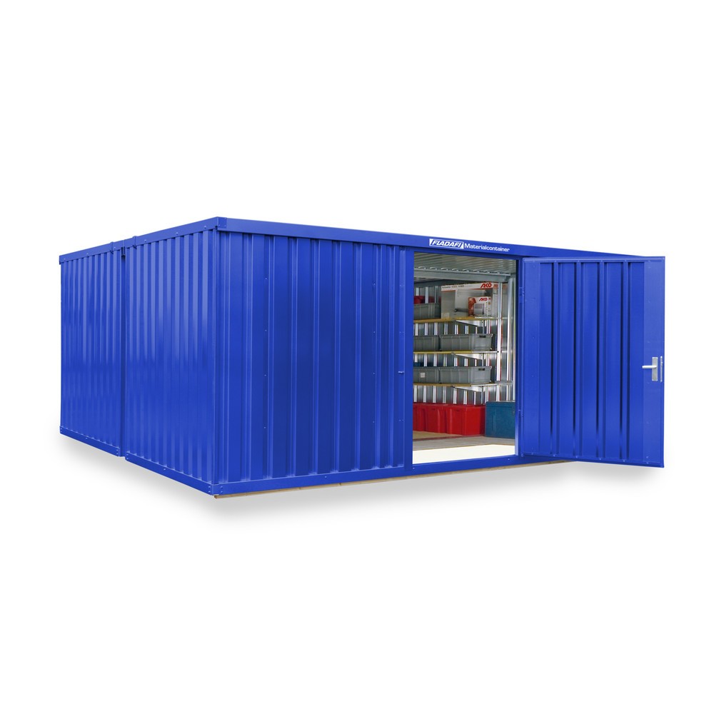 Produktabbildung Nr. 1: Opslagcontainer combinatie, 2 modules, hxbxd 2.150 x 5.080 x 4.340 mm, voorgemonteerd, houten bodem, gelakt, gentiaanblauw