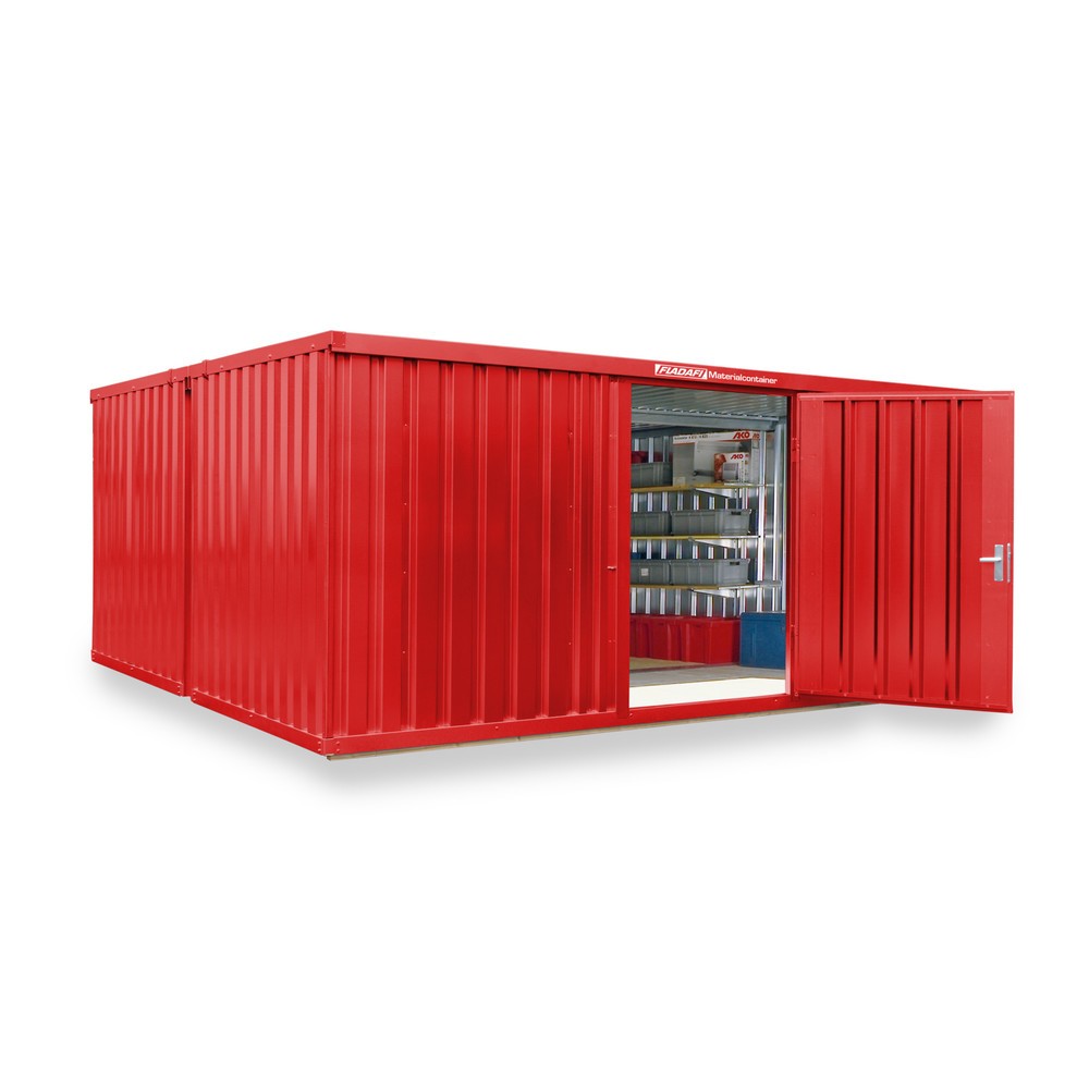 Produktabbildung Nr. 1: Opslagcontainer combinatie, 2 modules, hxbxd 2.150 x 5.080 x 4.340 mm, voorgemonteerd, houten bodem, gelakt, vuurrood