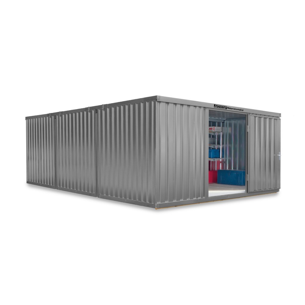 Produktabbildung Nr. 1: Opslagcontainer combinatie, 3 modules, hxbxd 2.150 x 4.050 x 6.520 mm, voorgemonteerd, houten bodem, gelakt, lichtgrijs