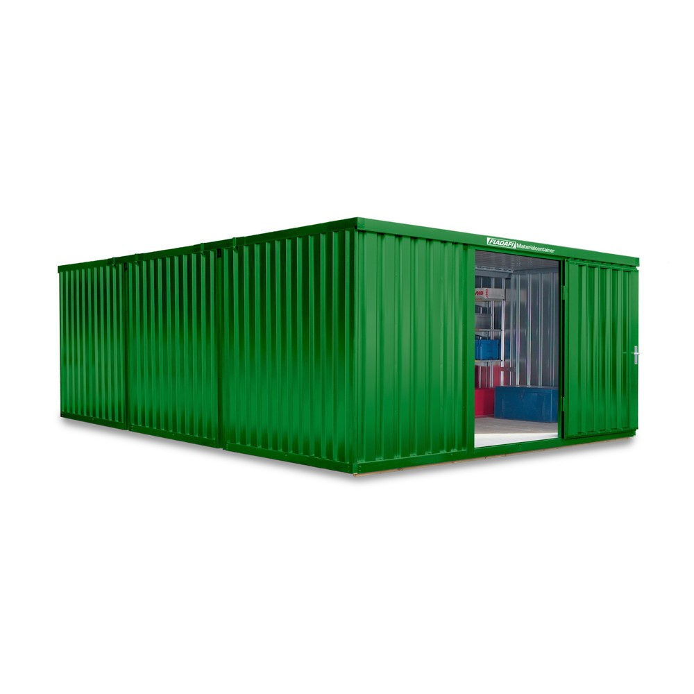 Produktabbildung Nr. 1: Opslagcontainer combinatie, 3 modules, hxbxd 2.150 x 4.050 x 6.520 mm, voorgemonteerd, houten bodem, gelakt, grasgroen