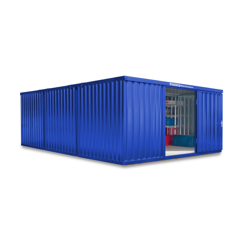 Produktabbildung Nr. 1: Opslagcontainer combinatie, 3 modules, hxbxd 2.150 x 4.050 x 6.520 mm, voorgemonteerd, houten bodem, gelakt, gentiaanblauw