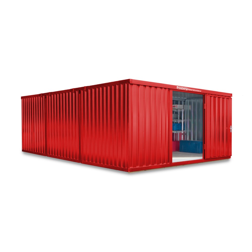 Produktabbildung Nr. 1: Opslagcontainer combinatie, 3 modules, hxbxd 2.150 x 4.050 x 6.520 mm, voorgemonteerd, houten bodem, gelakt, vuurrood