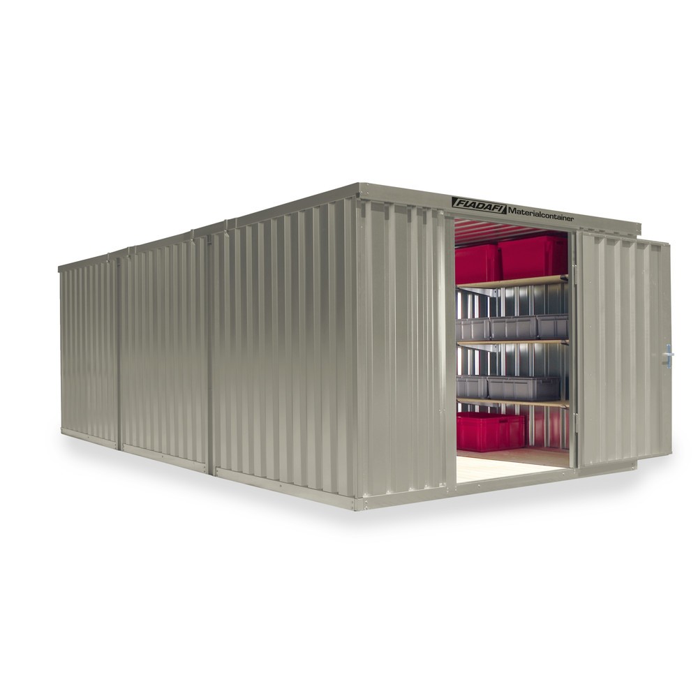Produktabbildung Nr. 1: Opslagcontainer combinatie, 3 modules, hxbxd 2.150 x 3.050 x 6.520 mm, voorgemonteerd, houten bodem, gelakt, grijswit