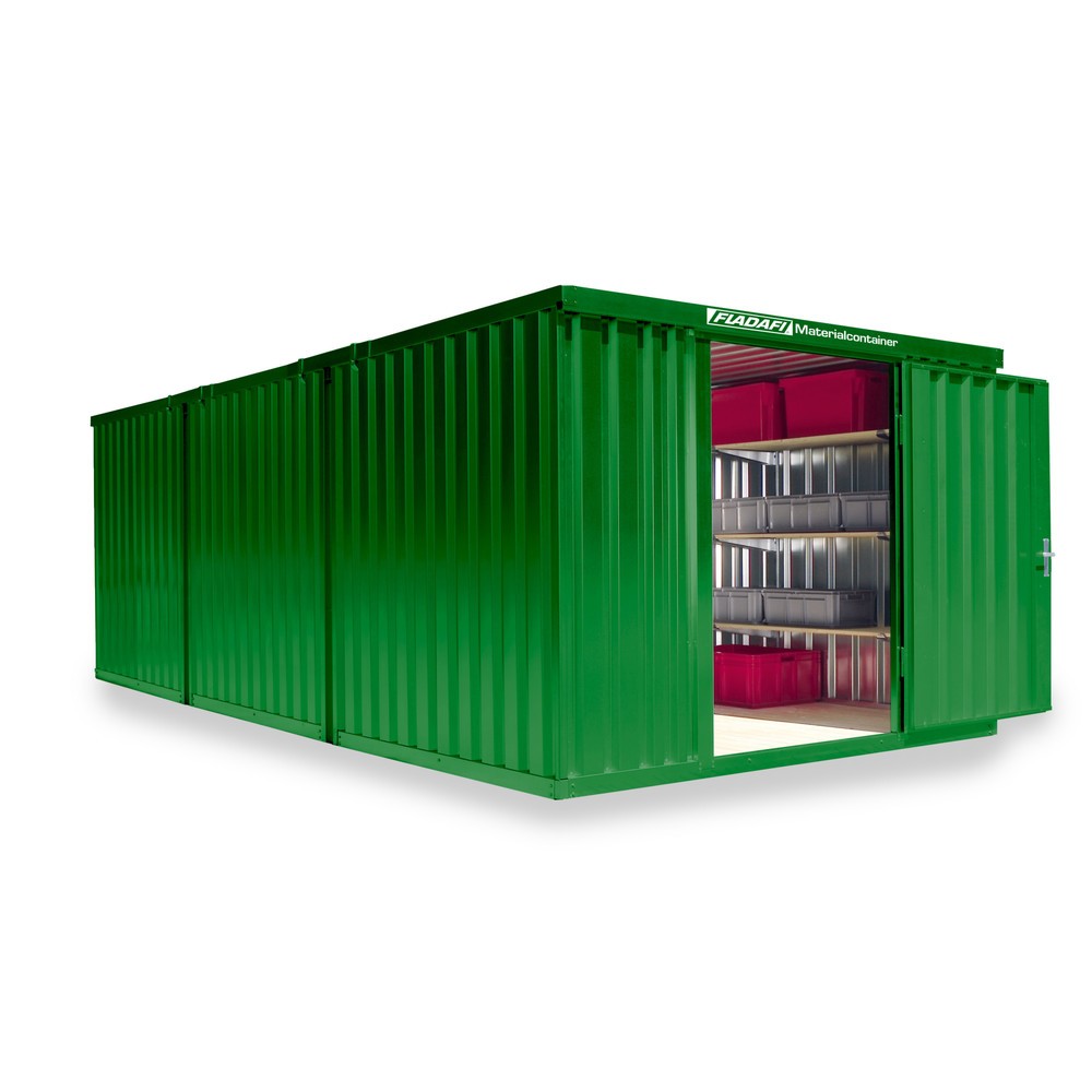 Produktabbildung Nr. 1: Opslagcontainer combinatie, 3 modules, hxbxd 2.150 x 3.050 x 6.520 mm, voorgemonteerd, houten bodem, gelakt, grasgroen