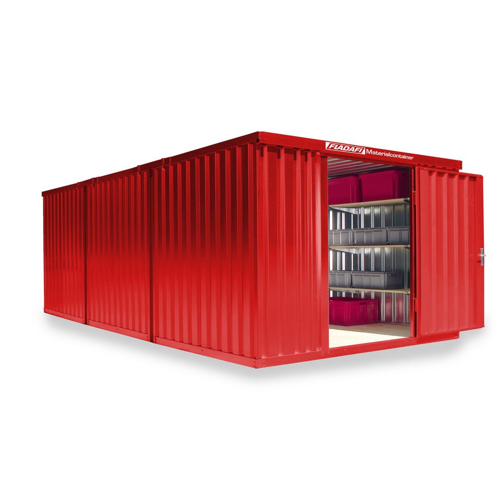 Produktabbildung Nr. 1: Opslagcontainer combinatie, 3 modules, hxbxd 2.150 x 3.050 x 6.520 mm, voorgemonteerd, houten bodem, gelakt, vuurrood