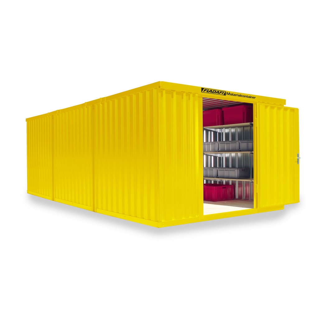 Produktabbildung Nr. 1: Opslagcontainer combinatie, 3 modules, hxbxd 2.150 x 3.050 x 6.520 mm, voorgemonteerd, houten bodem, gelakt, signaalgeel