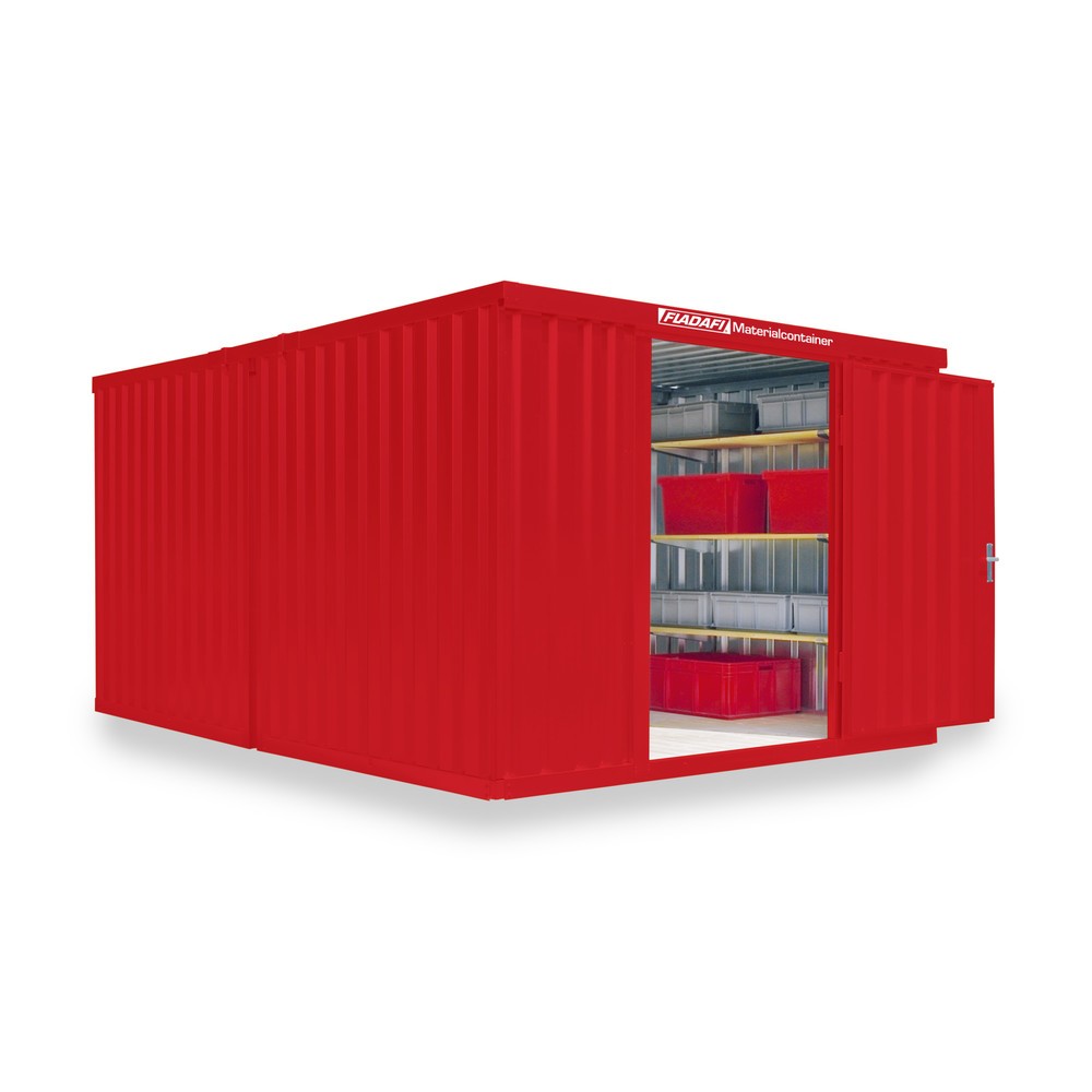 Produktabbildung Nr. 1: Opslagcontainer combinatie, 2 modules, hxbxd 2.150 x 3.050 x 4.340 mm, gedemonteerd, houten bodem, gelakt, vuurrood