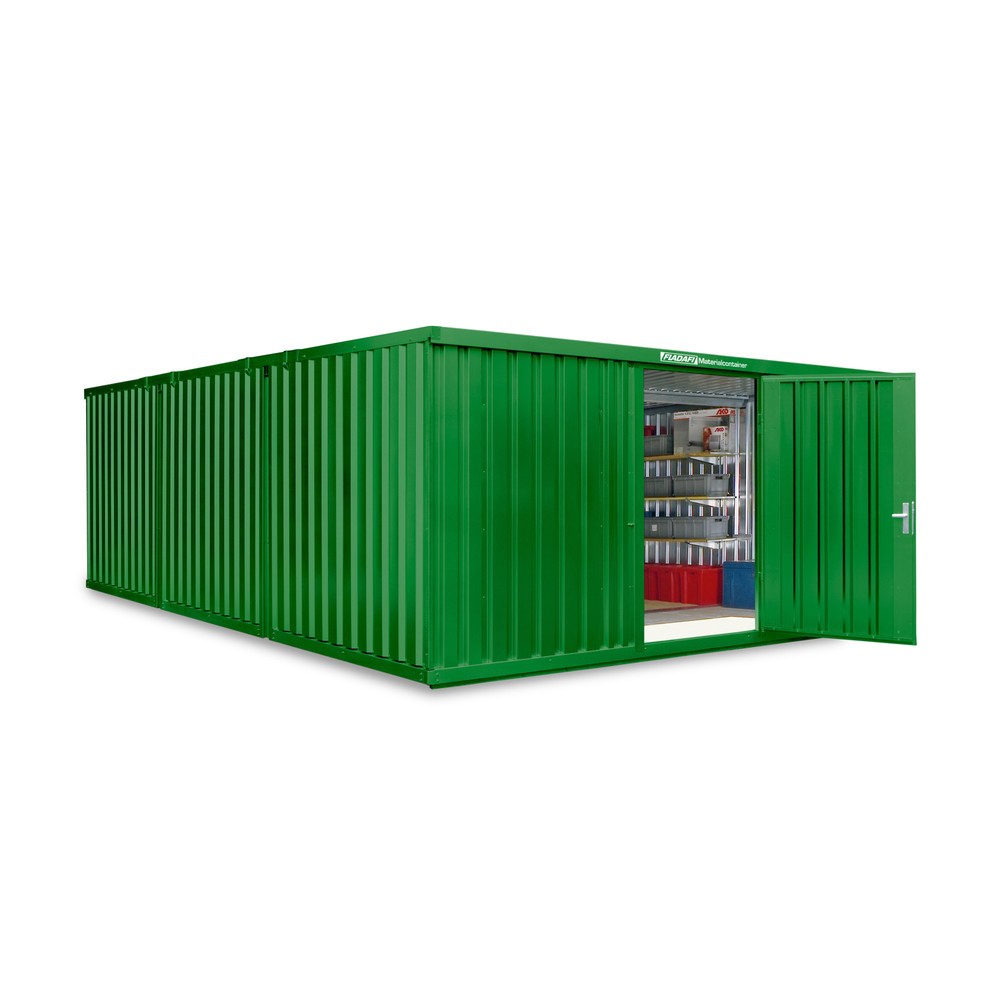 Produktabbildung Nr. 1: Opslagcontainer combinatie, 3 modules, hxbxd 2.150 x 5.080 x 6.520 mm, voorgemonteerd, houten bodem, gelakt, grasgroen