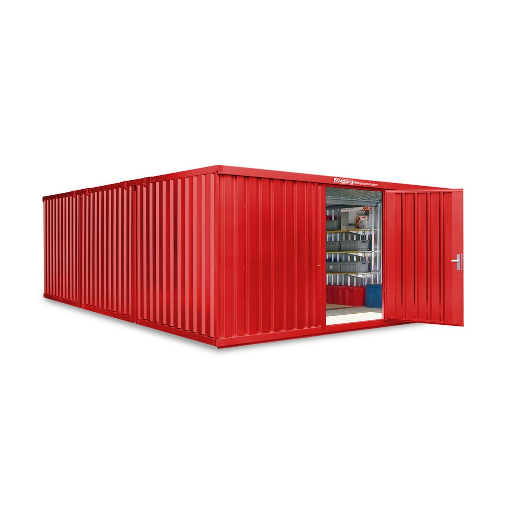 Produktabbildung Nr. 1: Opslagcontainer combinatie, 3 modules, hxbxd 2.150 x 5.080 x 6.520 mm, voorgemonteerd, houten bodem, gelakt, vuurrood