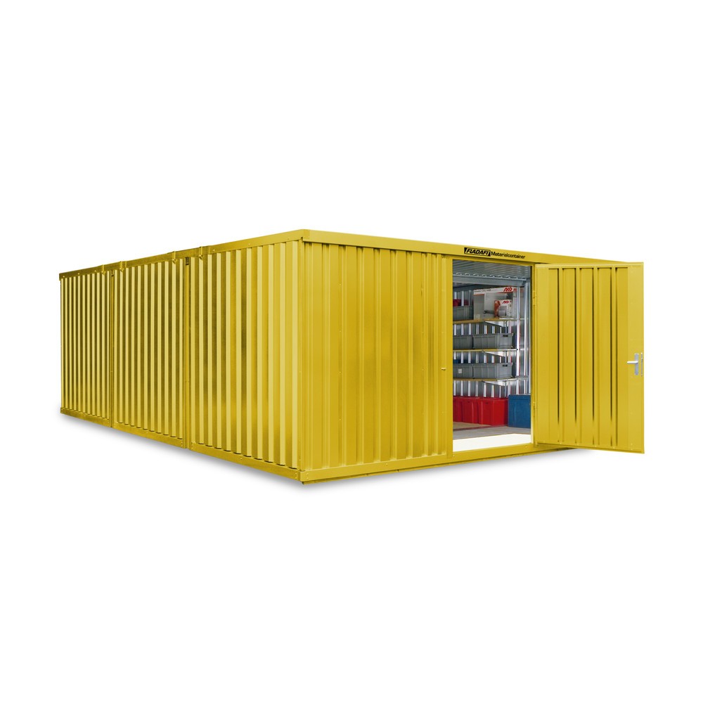 Produktabbildung Nr. 1: Opslagcontainer combinatie, 3 modules, hxbxd 2.150 x 5.080 x 6.520 mm, voorgemonteerd, houten bodem, gelakt, signaalgeel