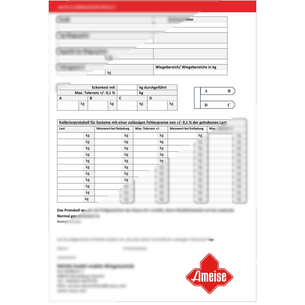 Product afbeelding: Optie - kalibratiecertificaat voor transpallet met weegschaal Ameise® PTM 2.0 Scale / Scale+ / Scale met touchdisplay.