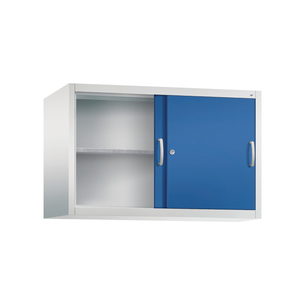 Produktabbildung Nr. 2: Opzetkast voor werkplaatsschuifdeurkast C+P, 1 legbord, hxbxd 790 x 1.200 x 500 mm, lichtgrijs, gentiaanblauw