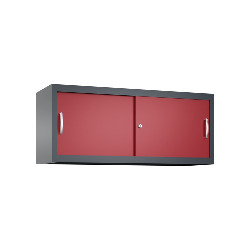 Produktabbildung Nr. 1: Opzetkast voor werkplaatsschuifdeurkast C+P, hxbxd 500 x 1.200 x 400 mm, antracietgrijs, robijnrood