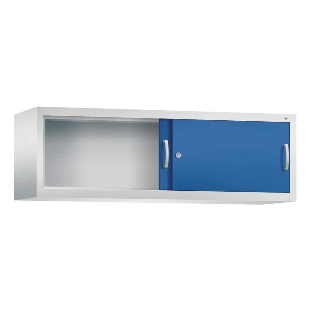 Produktabbildung Nr. 2: Opzetkast voor werkplaatsschuifdeurkast C+P, hxbxd 500 x 1.600 x 400 mm, lichtgrijs, gentiaanblauw