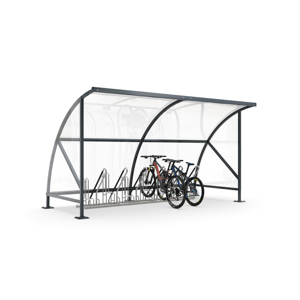 Produktabbildung Nr. 6: Overkapping SWING in rondboogontwerp, breedte 4.080 mm, RAL 7016 antracietgrijs