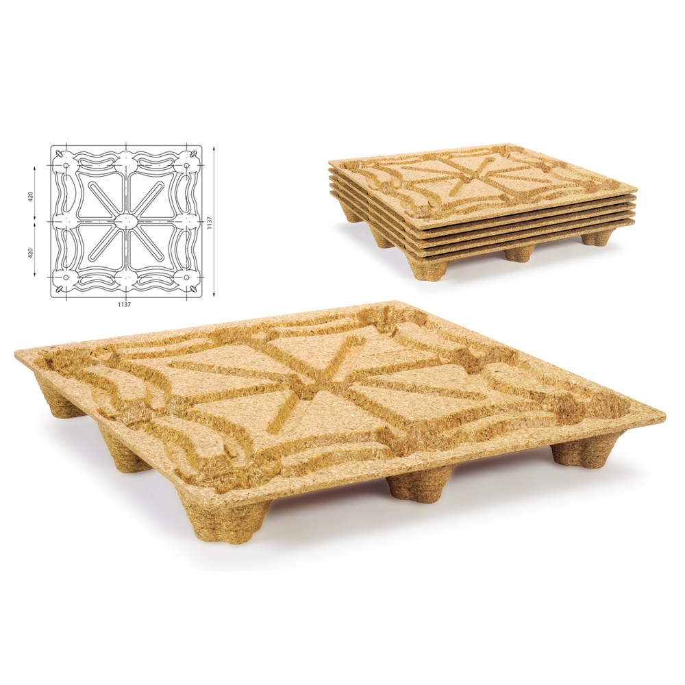 Produktabbildung Nr. 2: Pallet van spaanplaat, CONTAINER-formaat, lxb 1140 x 1140 mm, dynamisch draagvermogen 900 kg, 9 voetjes