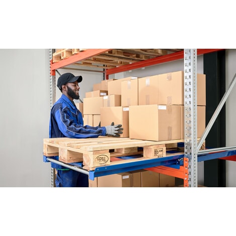 Productafbeelding nr. 5: Palletuittrekvoorziening, uitvoering op steunpoten, bxd 860 x 1.200 mm, cap. 600 kg