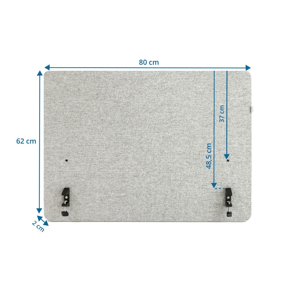 Produktabbildung Nr. 5: Paroi de séparation acoustique de bureau hjh FLEXMIUT D SIDE D 80 cm, gris clair