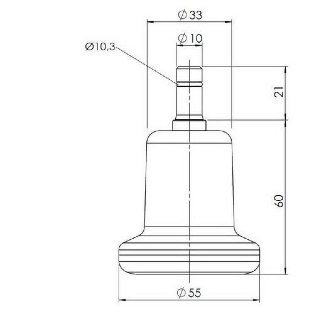 Produktabbildung Nr. 4: 5x patins hjh OFFICESTAND petits n° 10 tige 10mm / pieds 50mm, (lot de 5)