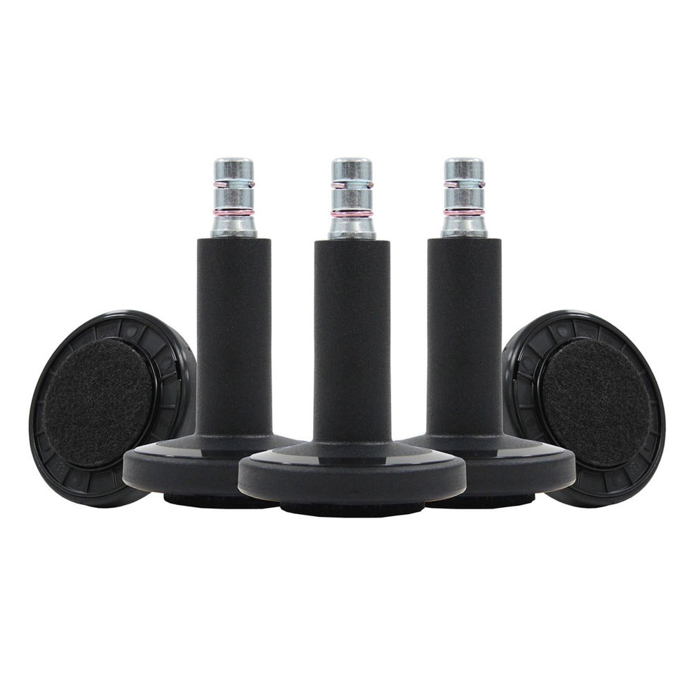 N° de l'image du produit 3 : 5x patins de sol hjh OFFICE STATO-M tige 11 mm / 60 mm pieds avec feutre, (lot de 5), noir