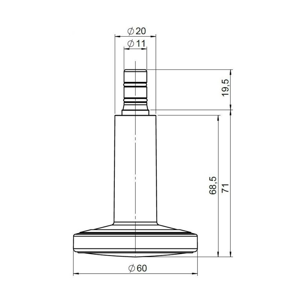 Produktabbildung Nr. 4: 5x patins de sol hjh OFFICE STATO-M tige 11 mm / 60 mm pieds, (lot de 5), noir