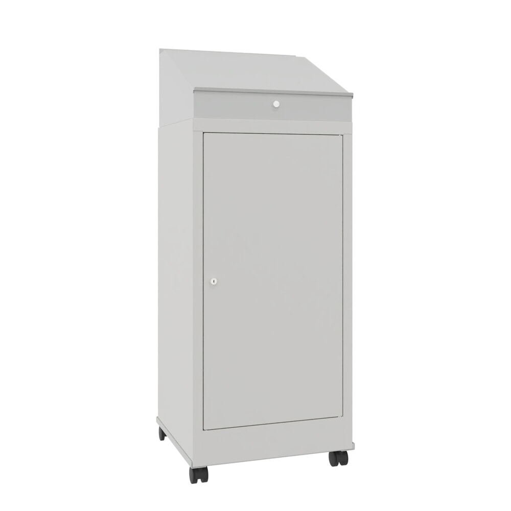 N° de l'image du produit 1 : PAVOY pupitre industriel, mobile, H x l x P 1 330 x 500 x 500 mm, 1 tablette extractible, gris clair, gris clair