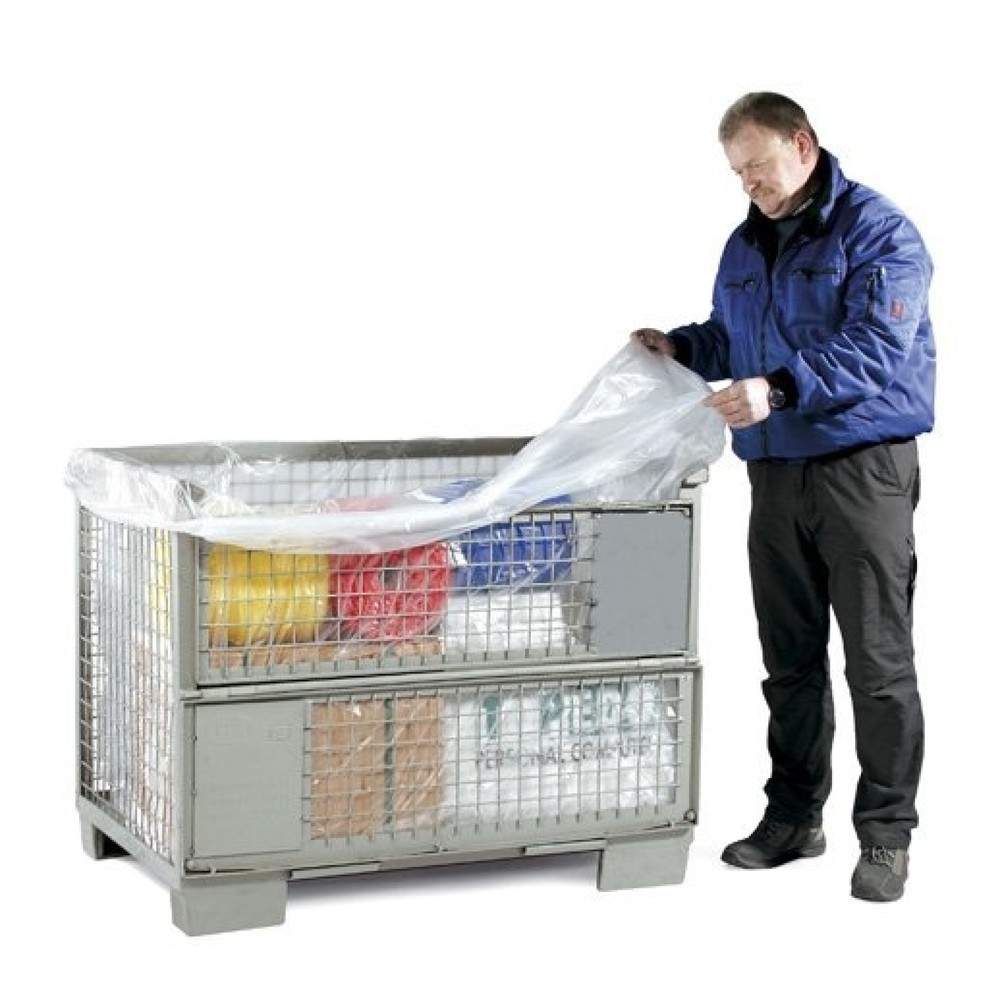 Productafbeelding nr. 2: PE-Seitenfaltensack, 1300 + 950 x 900 mm (B + Seitenfalte x L), Stärke 90 µ, transparent