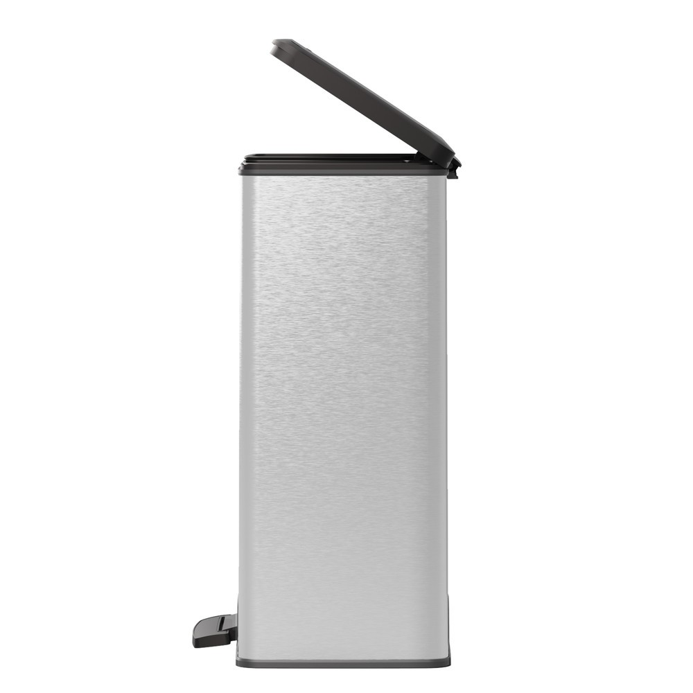 Produktabbildung Nr. 6: Pedaalafvalbak DECOBIN Duo, rechthoekig, 2x26 liter, zilver / zwart