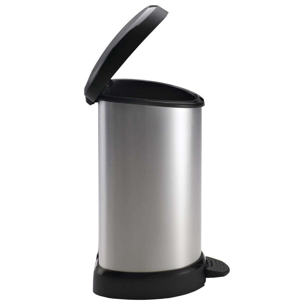 Produktabbildung Nr. 2: Pedaalafvalbak DECOBIN, halfrond, 15 liter, zilver / zwart