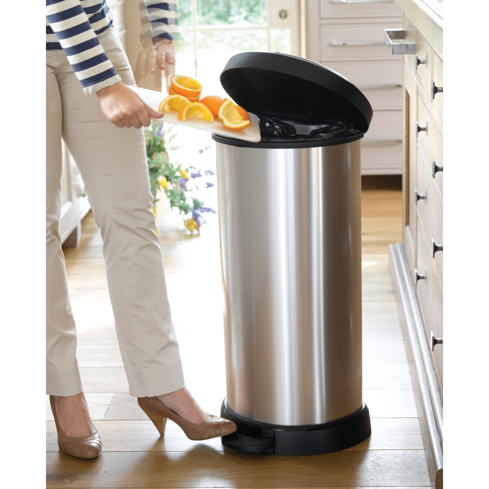 Productafbeelding nr. 2: Pedaalafvalbak DECOBIN, halfrond, 40 liter, zilver / zwart