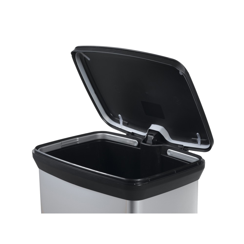 Produktabbildung Nr. 2: Pedaalafvalbak DECOBIN, rechthoekig, 50 liter, zilver / zwart