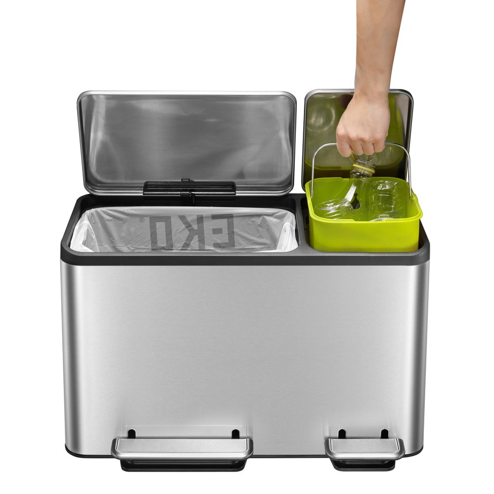 Produktabbildung Nr. 6: Pedaalafvalbak EcoCasa 30 + 15 l, roestvrij staal mat