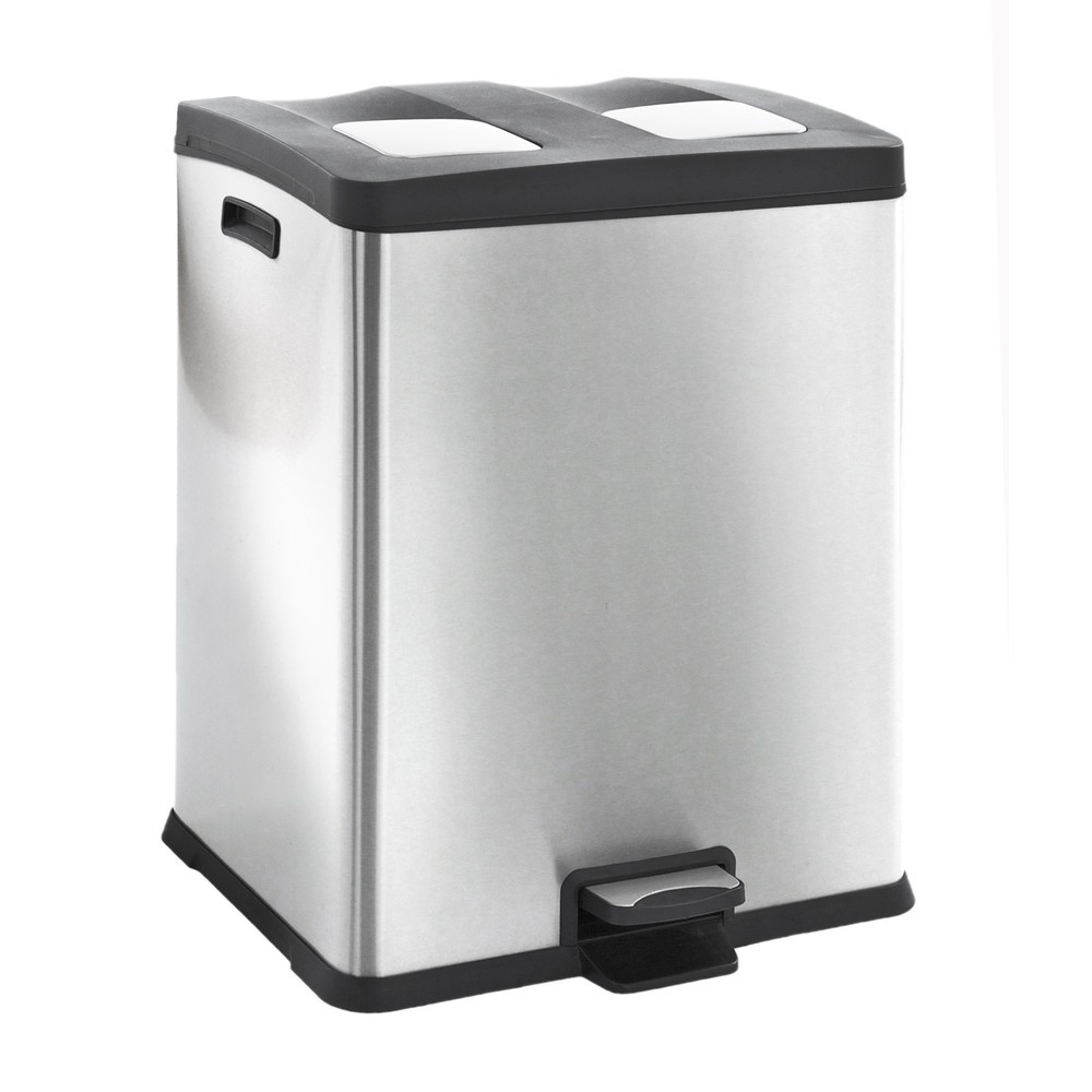 Produktabbildung Nr. 1: Pedaalafvalbak Rejoice Recycling, 30 + 30 l, roestvrij staal mat