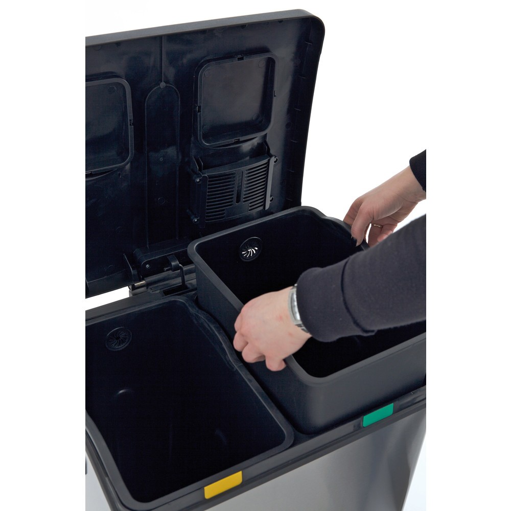 Produktabbildung Nr. 5: Pedaalafvalbak Rejoice Recycling, 30 + 30 l, roestvrij staal mat