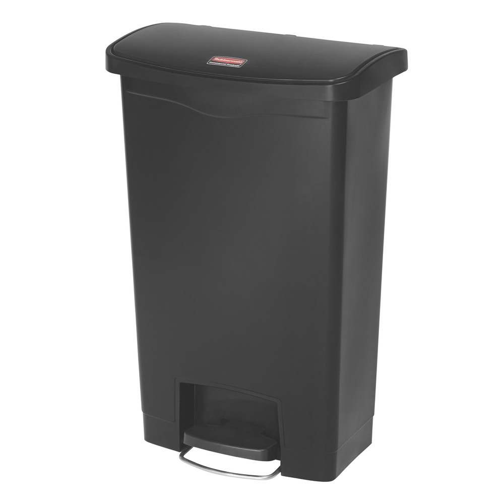 Produktabbildung Nr. 1: Rubbermaid Slim Jim® pedaalbak met breed zijpedaal, kunststof, 90 liter, zwart