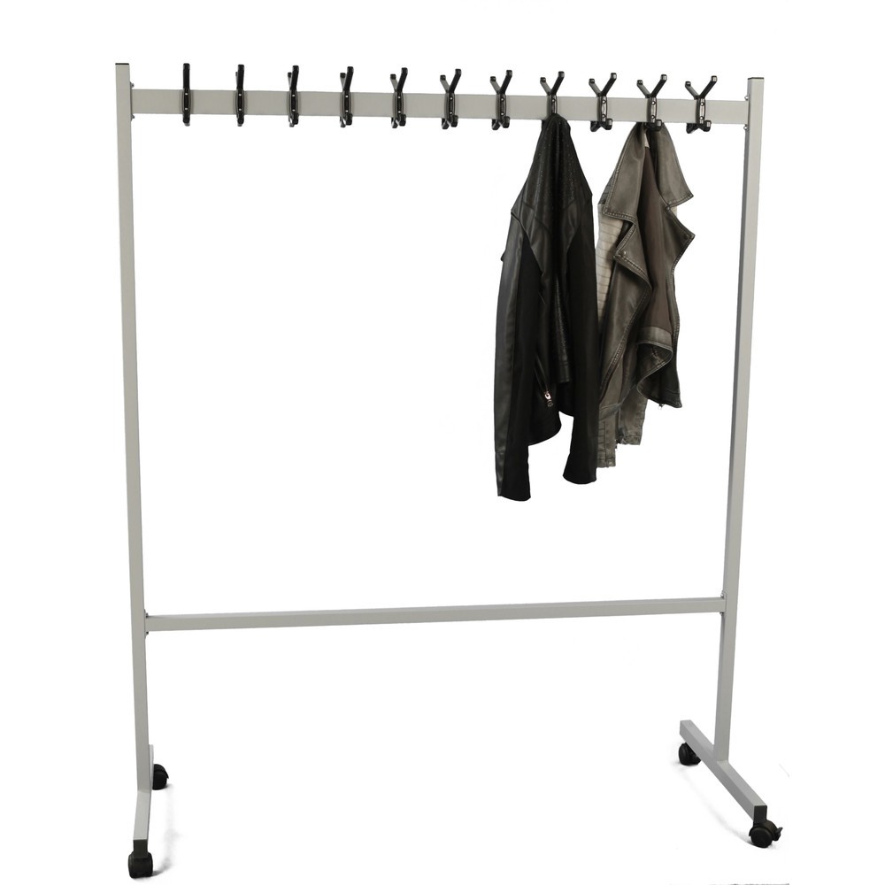 Produktabbildung Nr. 4: Portemanteau mobile Double, 22 crochets doubles, bilatéral, argenté, noir